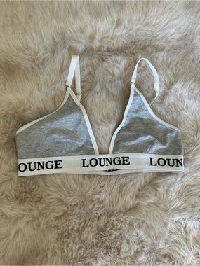 Cotton-Blend Grey Bralette by LOUNGE
